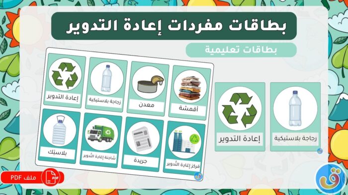 إعادة التدوير والبيئة: بطاقات مفردات إعادة التدوير