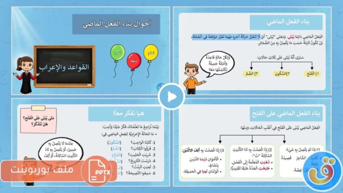 أحوال بناء الفعل الماضي: بوربوينت أحوال بناء الفعل الماضي