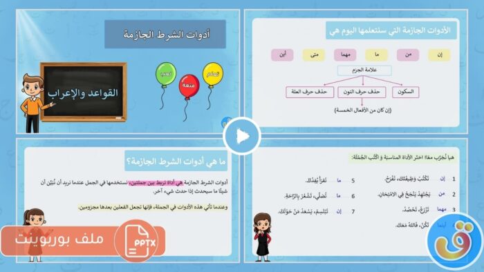 أدوات الشرط الجازمة: بوربوينت أدوات الشرط الجازمة