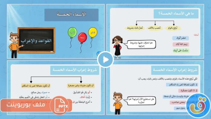 الأسماء الخمسة: بوربوينت الأسماء الخمسة