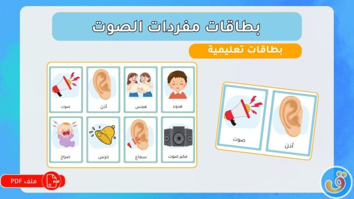 الصوت والسمع: بطاقات مفردات الصوت