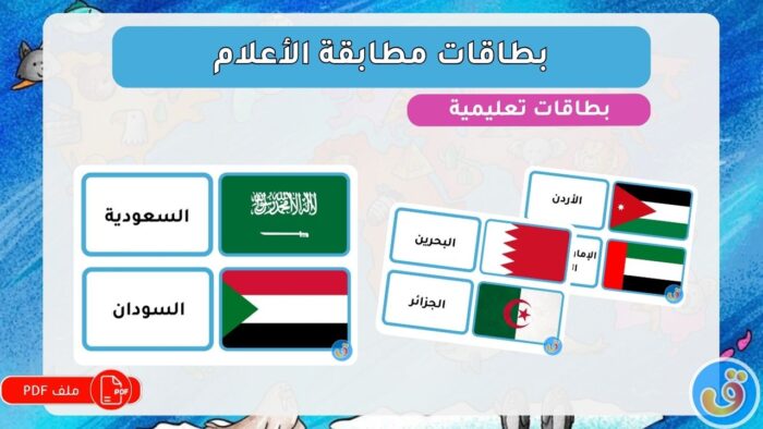 القارات والبلدان: بطاقات مطابقة أعلام البلدان حول العالم