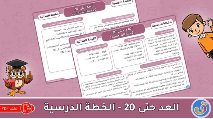 القيمة المكانية: العد حتى 20 - الخطة الدرسية