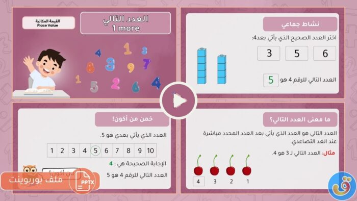 القيمة المكانية: العدد التالي حتى 10 - بوربوينت العدد التالي حتى 10