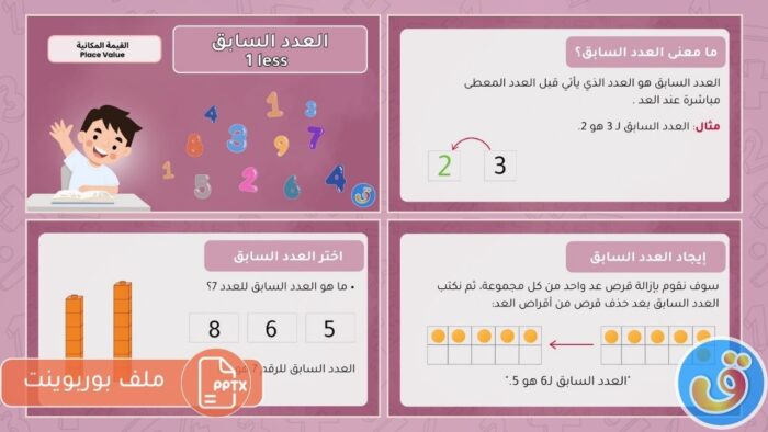 القيمة المكانية: العدد السابق حتى 10- بوربوينت العدد السابق