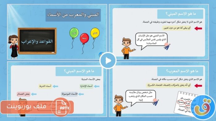 المبني والمعرب من الأسماء: بوربوينت المبني والمعرب من الأسماء