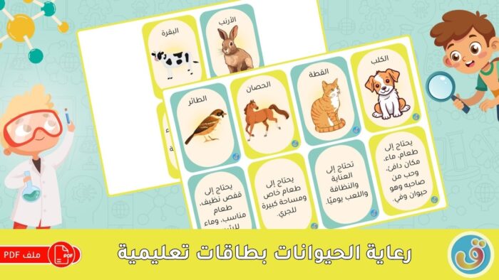 التعرف على الحيوانات: رعاية الحيوانات - بطاقات تعليمية