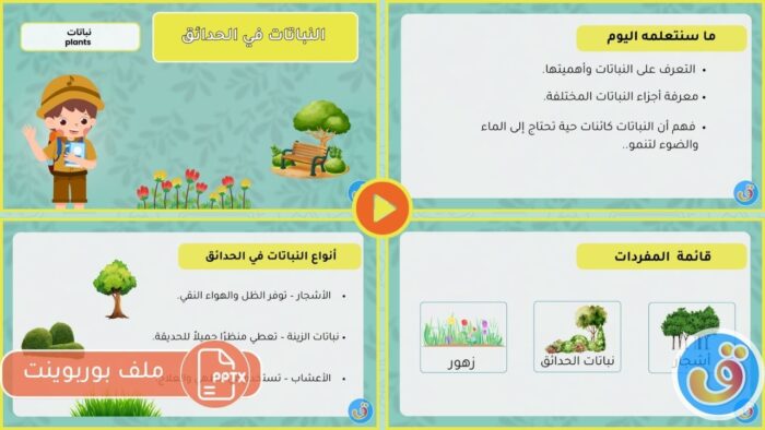 التعرف على النباتات: النباتات في الحدائق - بوربوينت