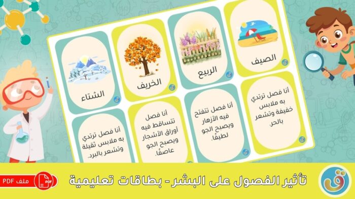 التغيرات الموسمية: تأثير الفصول على البشر - بطاقات تعليمية