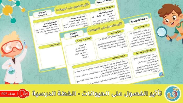 التغيرات الموسمية: تأثير الفصول على الحيوانات - الخطة الدرسية