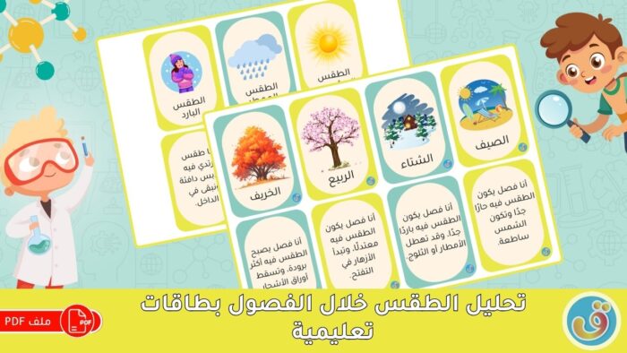 التغيرات الموسمية: تحليل الطقس - بطاقات تعليمية
