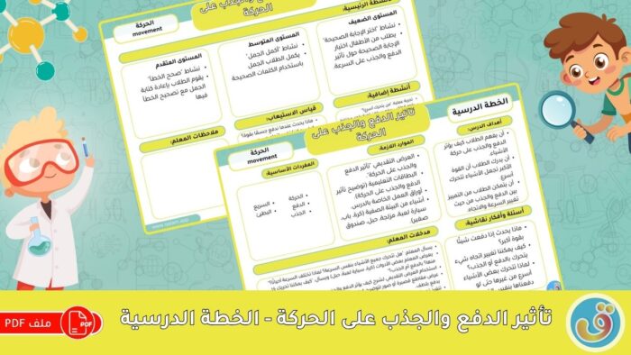 الحركة: تأثير الدفع والجذب على الحركة - الخطة الدرسية الدفع والجذب