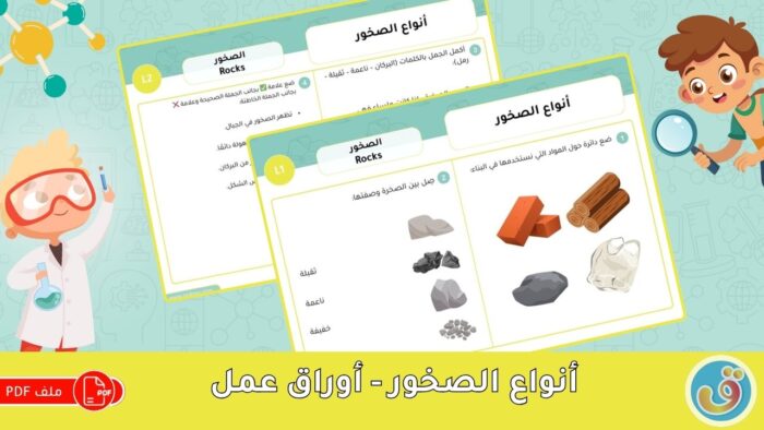 الصخور: أنواع الصخور - أوراق عمل