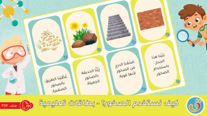الصخور: كيف نستخدم الصخور؟ - بطاقات تعليمية