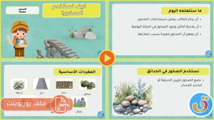 الصخور: كيف نستخدم الصخور؟ - بوربوينت