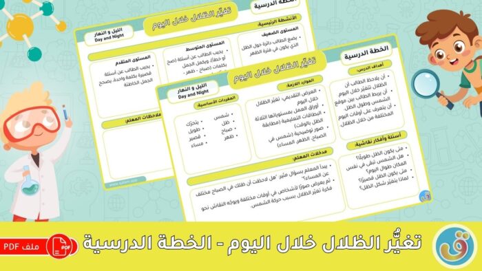 الليل والنهار: تغيُّر الظلال خلال اليوم - الخطة الدرسية