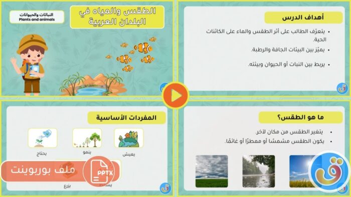 النباتات والحيوانات: الطقس والمياه في البلدان العربية - بوربوينت