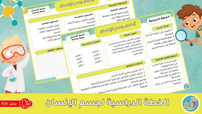 جسم الإنسان: أعضاء جسم الإنسان - الخطة الدرسية