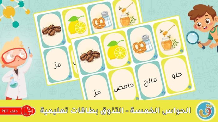 جسم الإنسان: بطاقات تعليمية – الحواس الخمس - التذوق