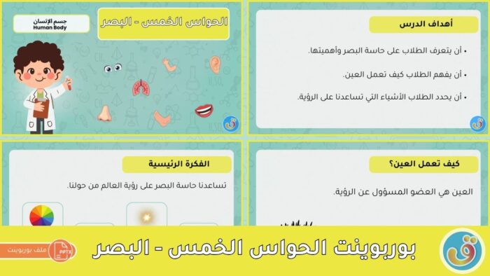 جسم الإنسان: بوربوينت الحواس الخمس - البصر